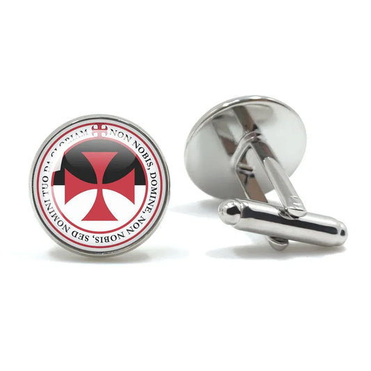 Vintage hommes manchette franc-maçon Illuminati templiers Logo maçon maçonnique verre gemme boutons de manchette costume boutons de manchette hommes chemise accessoires 8