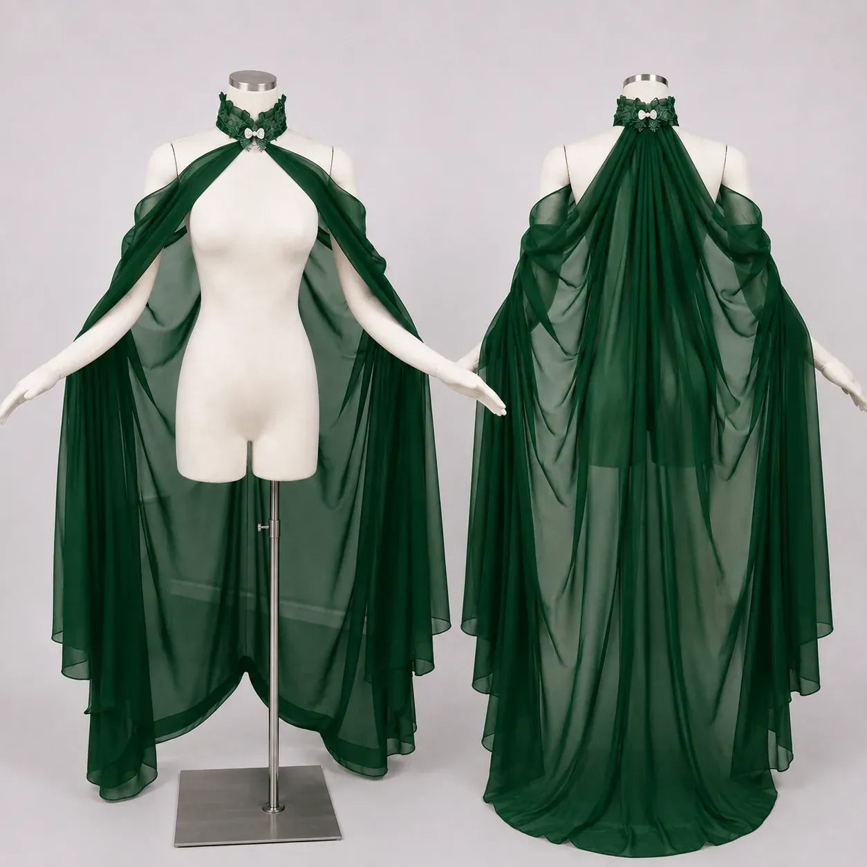 Voile de Sorcière en Mousseline Vert / Taille unique